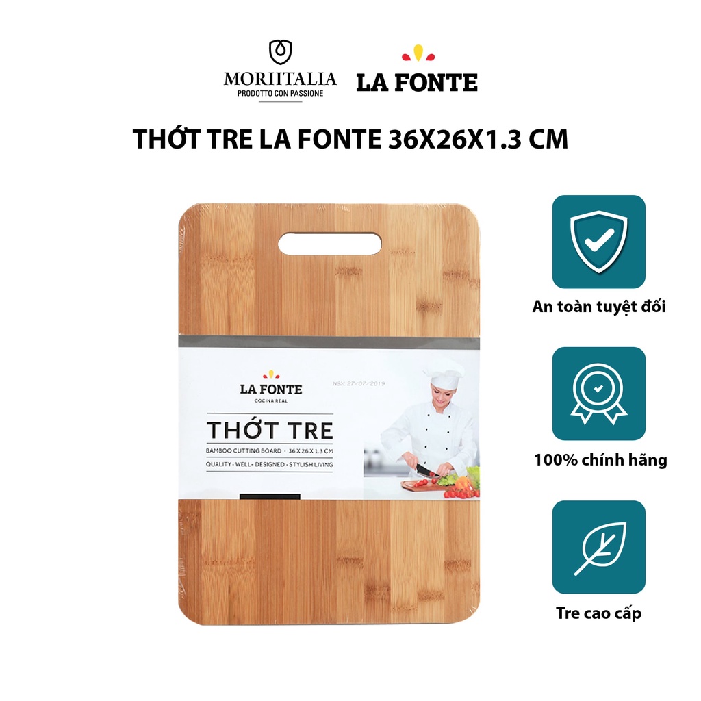 Thớt tre la fonte cao cấp kháng khuẩn moriitalia 36x26x1.3cm 180619