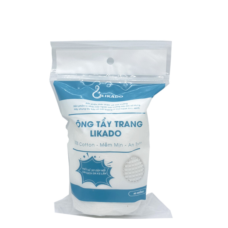 Bông tẩy trang Likado miếng tròn 40 miếng (BTT 40 MIẾNG)