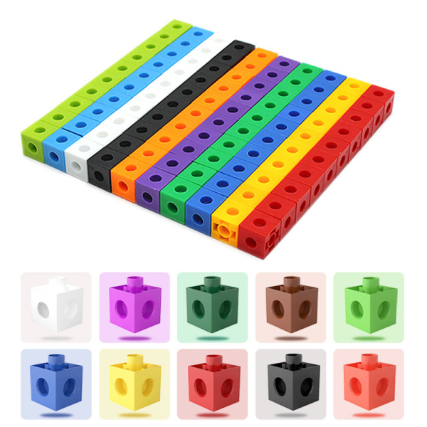 10 Colors Graphics Math Link Cubes Baby Geometric Counting Cubes Snap Blocks
