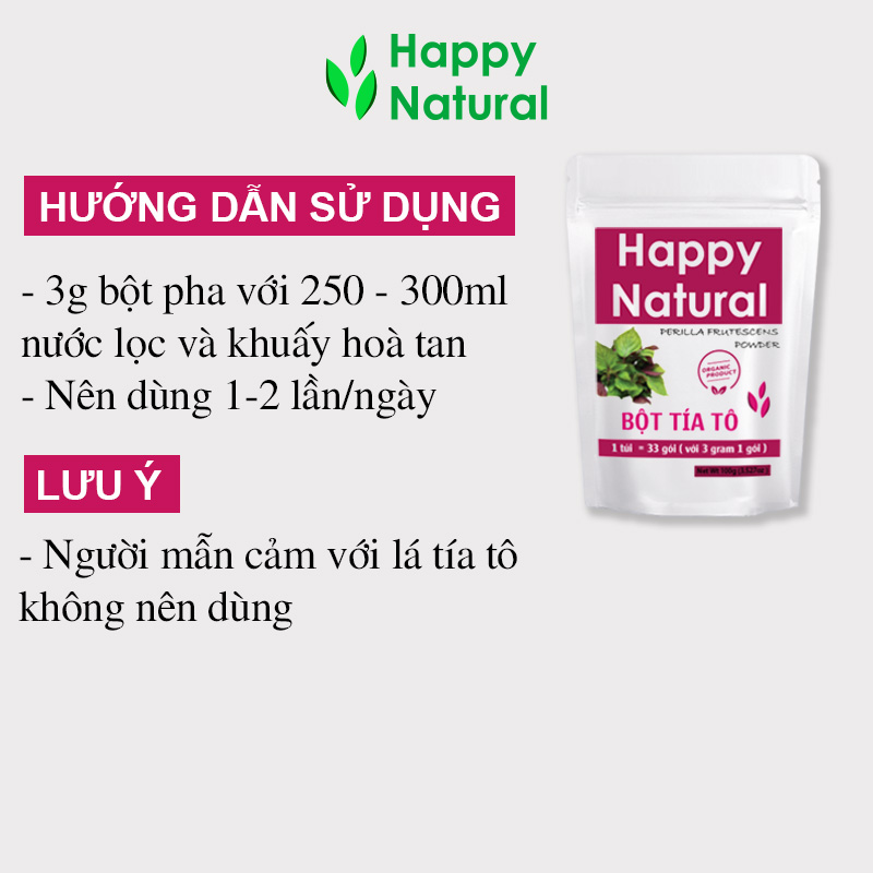 Bột Tía Tô Happy Natural Sấy Lạnh 100g
