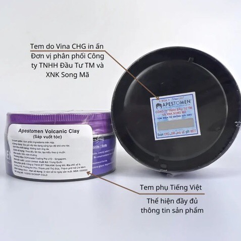 Sáp vuốt tóc Apestomen Volcanic Clay - Tặng Lược Tròn