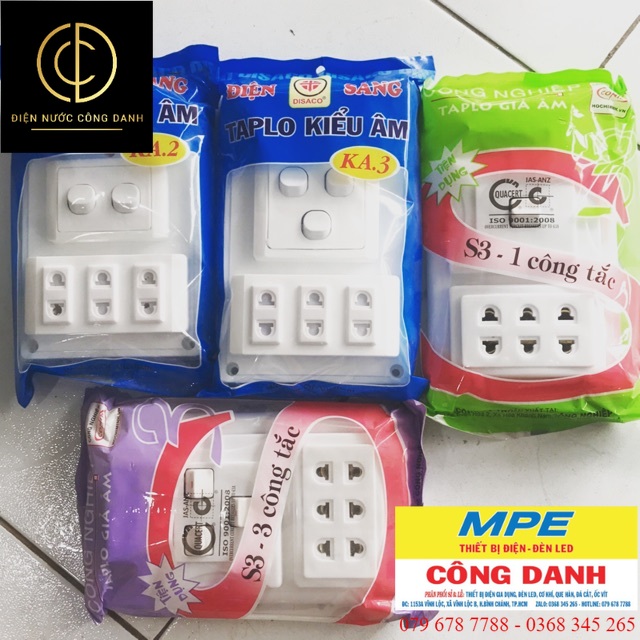 Ổ điện- taplo giả âm tường conip-điện sáng