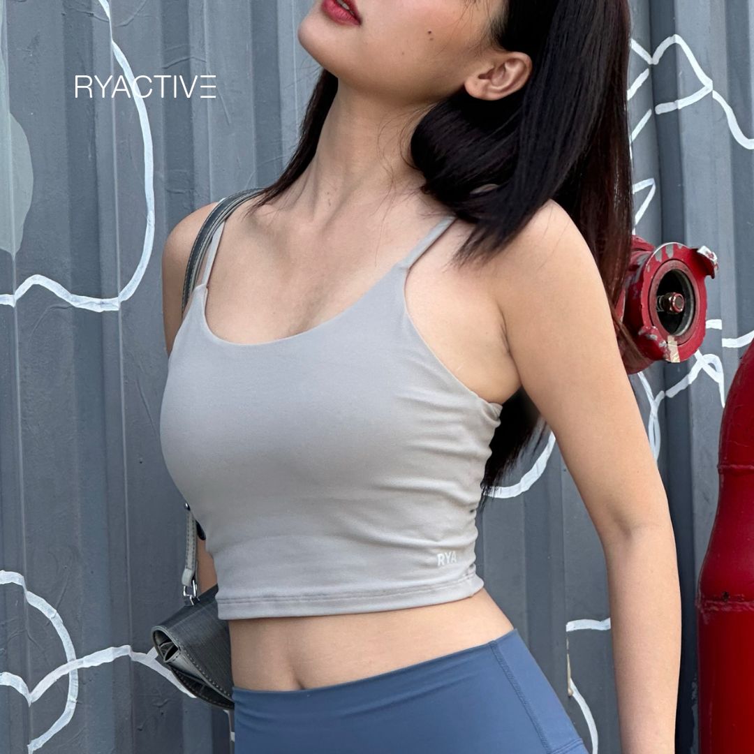Áo ngực thể thao RYACTIVE -  STRAPPY CROPTANK Grey