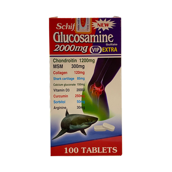 Viên Uống Bổ Xương Khớp Glucosamine 2000mg Vip Extra - Lọ 100 Viên Phân Phối USA nhập khẩu