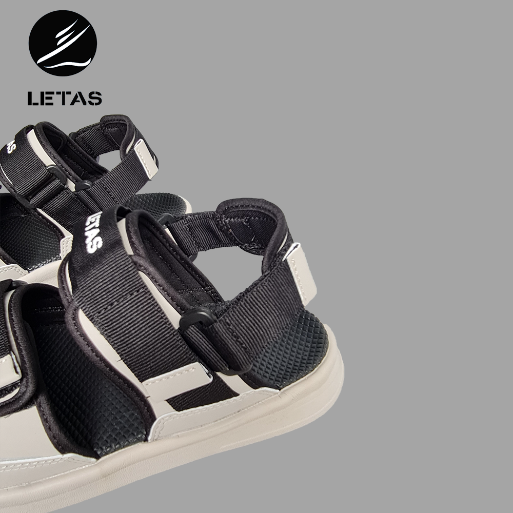 Sandal Nữ,Nam Cá Tính Letas D712 Đen Ghi
