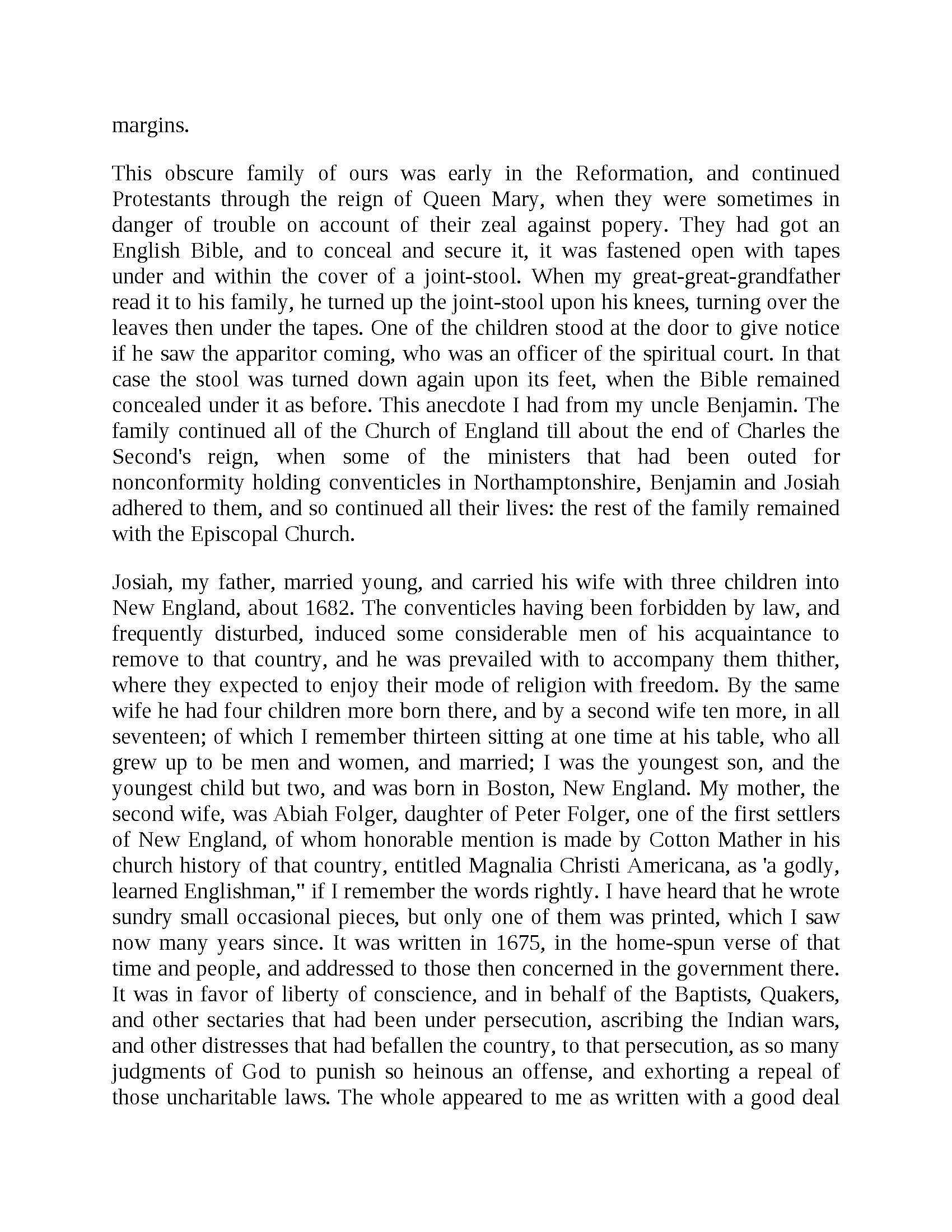 The Autobiography of Benjamin Franklin