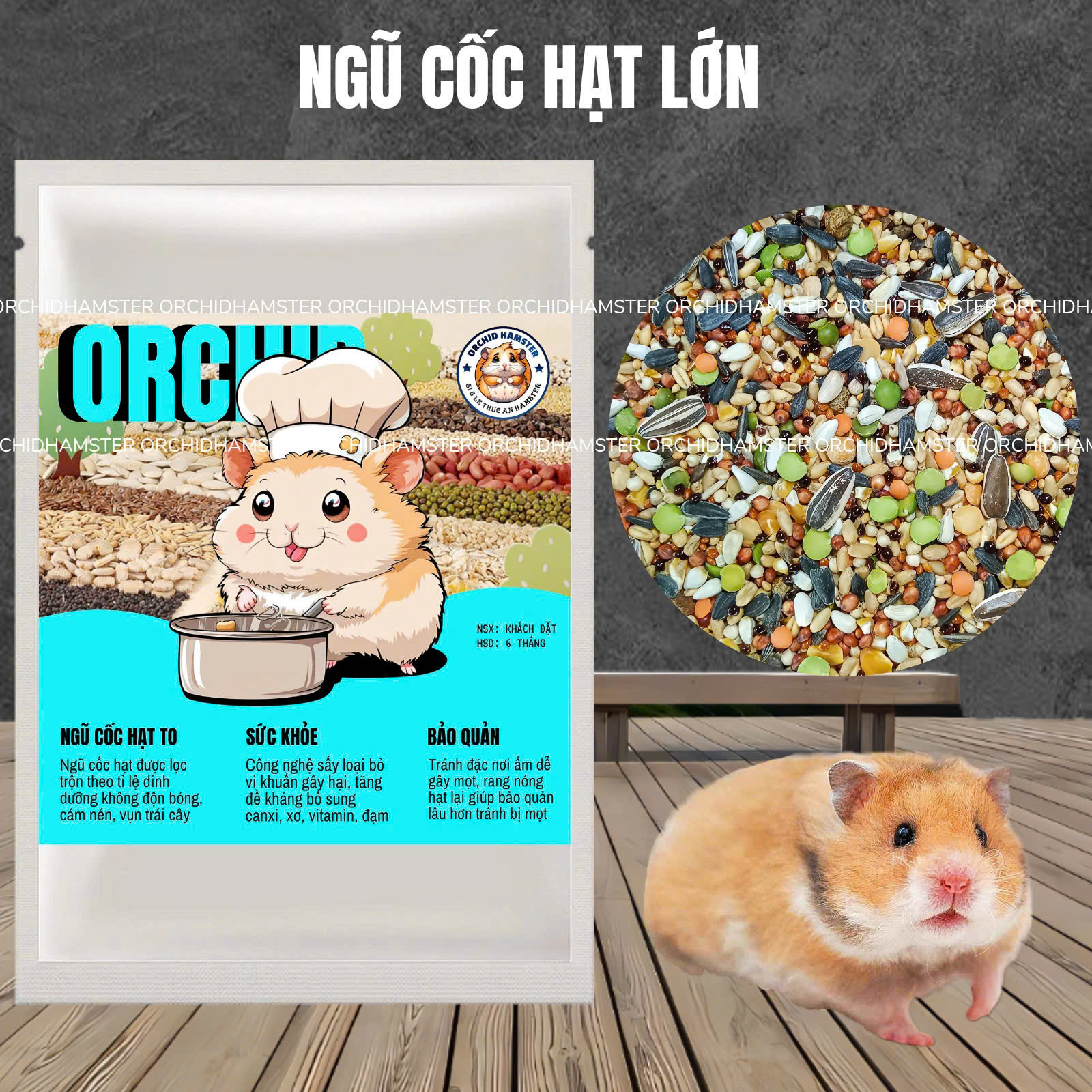 1KG Thức Ăn Hamster Cao Cấp Loại 1KG Hải Sản Hạt Lớn