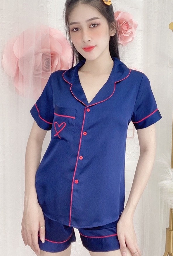 Bộ Pijama ĐÙI LỤA SATIN Size M-L-XL (38kg-63kg) có túi sâu