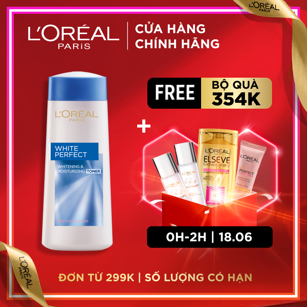 Nước hoa hồng se khít lỗ chân lông và trắng mịn da LORÉAL White Perfect 200ml|ProductId:376