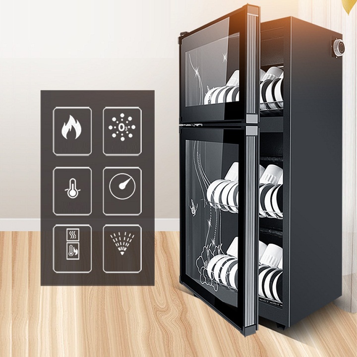 Tủ sấy bát đĩa 2 tầng, khử trùng bằng ozon và tia hồng ngoại siêu sạch khuẩn, chế độ sấy cao cấp loại bỏ ẩm mốc, ngăn đựng cao cấp, máy sấy bát, máy sấy bát đĩa, Máy sấy và khử khuẩn chén bát cho gia đình 98L