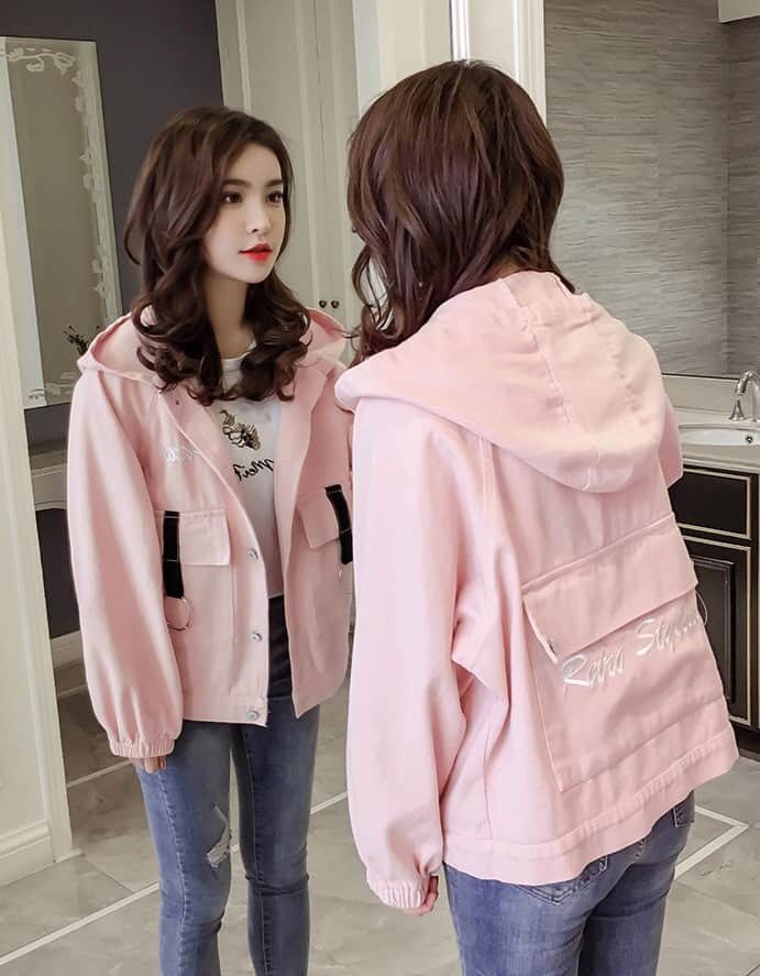 Áo khoác Kaki nữ túi hộp trước phối màu đẹp lạ - Aó khoác kaki nữ có TP785