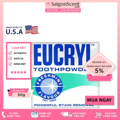 [HCM]Bột trắng răng Eucryl Toothpowder ( 50g )