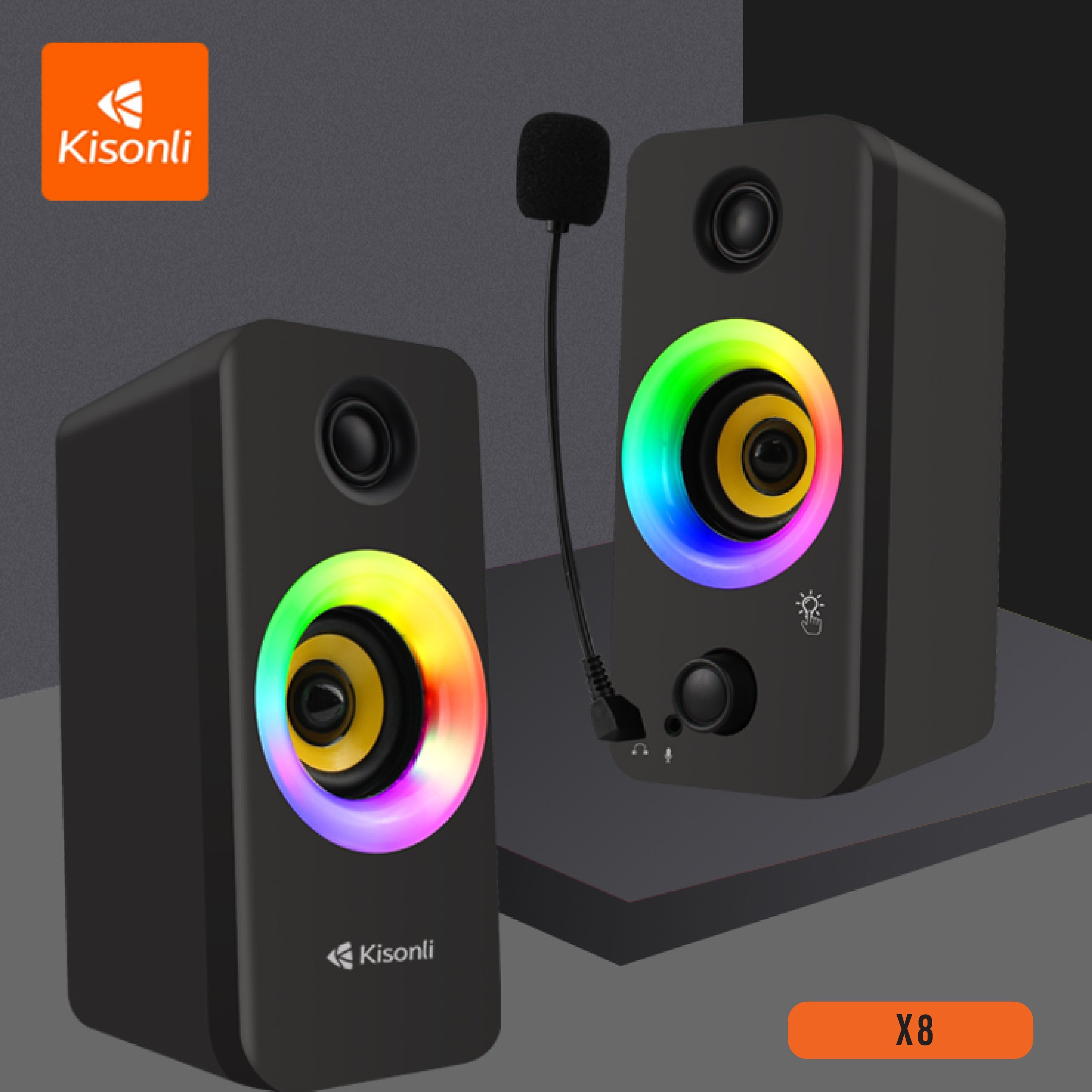 Loa 2.0 Kisonli X8 Black LED