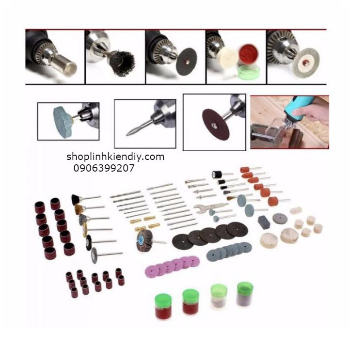[HCM]Bộ 161 Phụ Kiện Máy Khoan Mài Khắc Mini