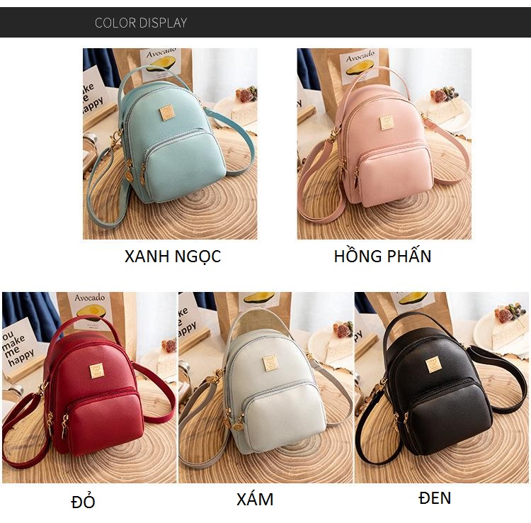 [HCM]Balo Mini Nhỏ Xinh Da Trơn Hồng Phấn