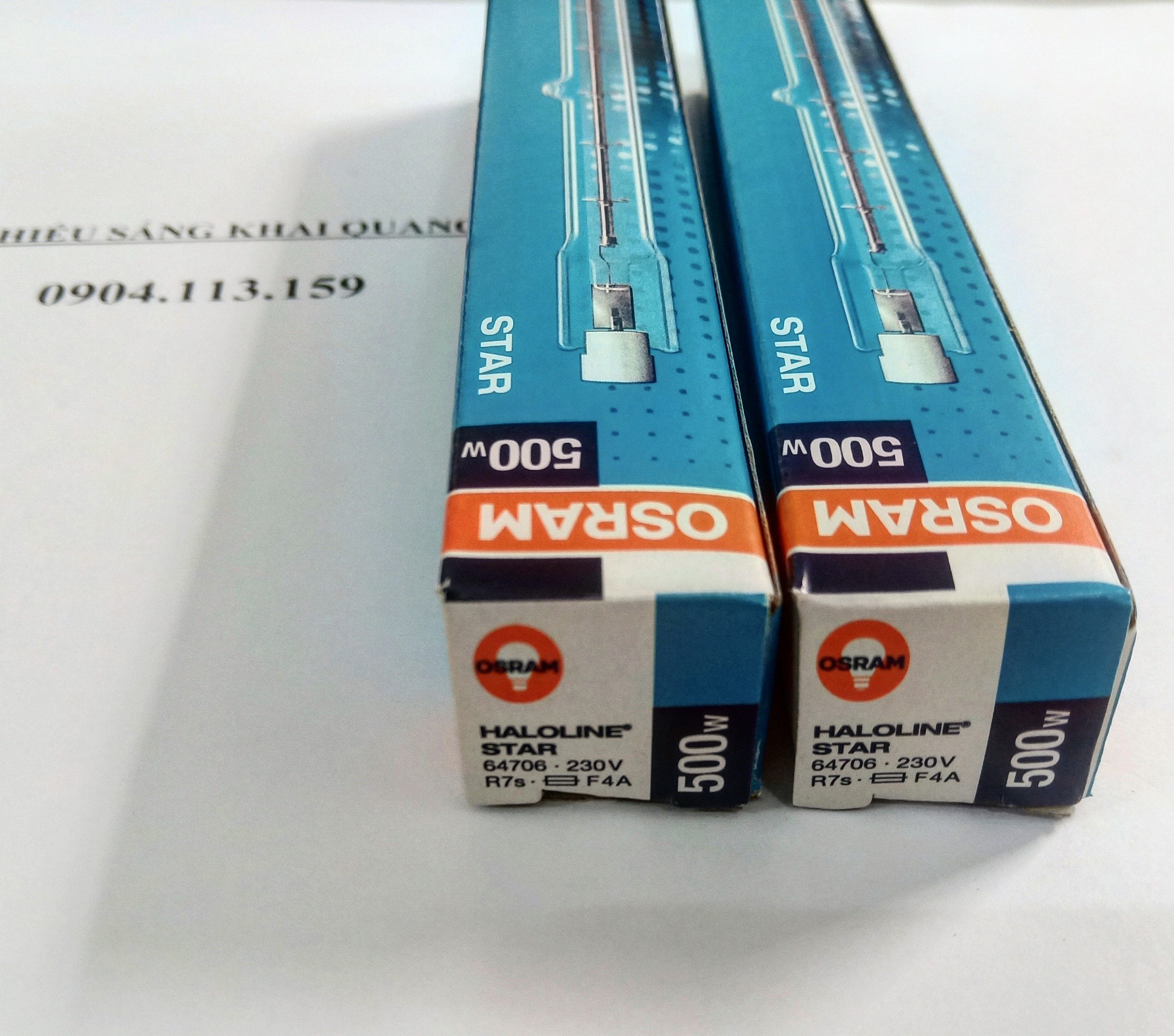 COMBO 2 bóng halogen đũa 500W 230V Osram