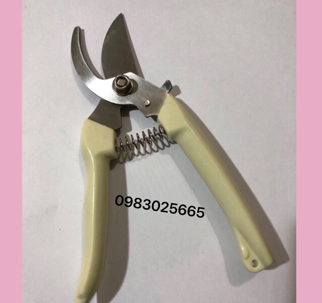 Kéo cắt cành cán trắng mỏ cong