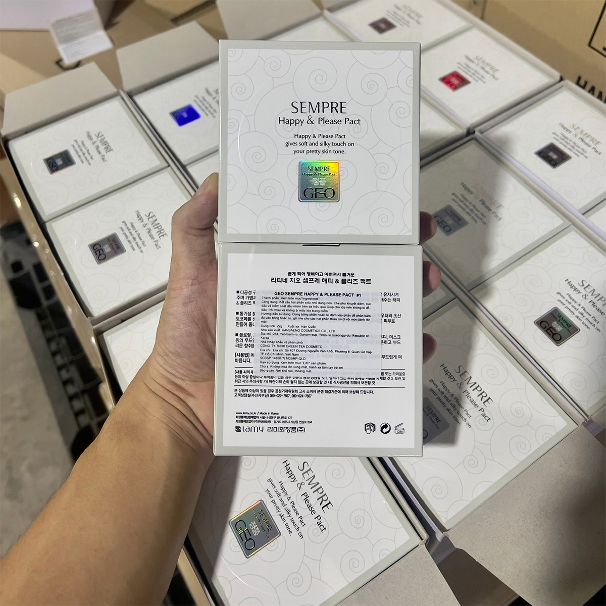Phấn Phủ Dạng Nén Lamy Geo Sempre Happy & Please Pact 22g [02 Tone Màu]
