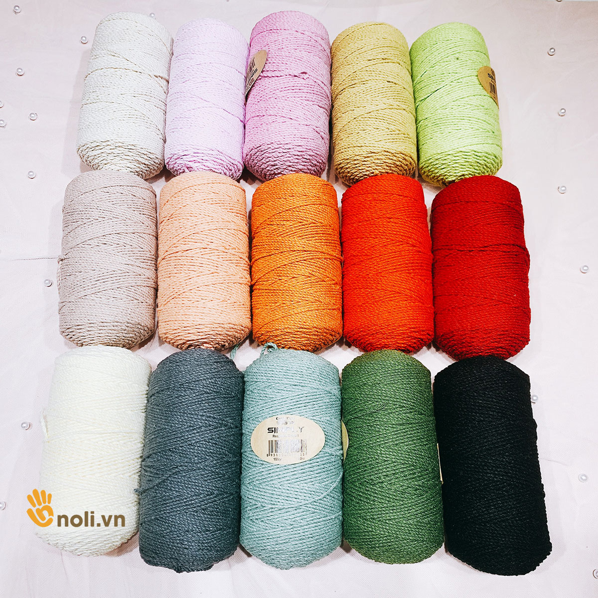 Sợi simply Craft yarn VN móc túi xách, túi tote, mũ nón cứng cáp, chắc chắn, màu sắc mộc mạc, tự nhiên 150g xuất xứ Việt Nam