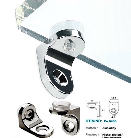 [Combo 10 cái] bát đỡ kính inox núm nhựa| bas đỡ kính tủ gỗ