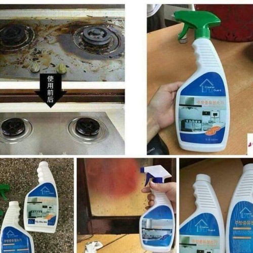 Bình Xịt Tẩy Rửa Đa Năng Hàn Quốc 500ml, Chai Xịt Xanh Lau Nhà Bếp Tiện Dụng, Sạch Bông Sáng Bóng