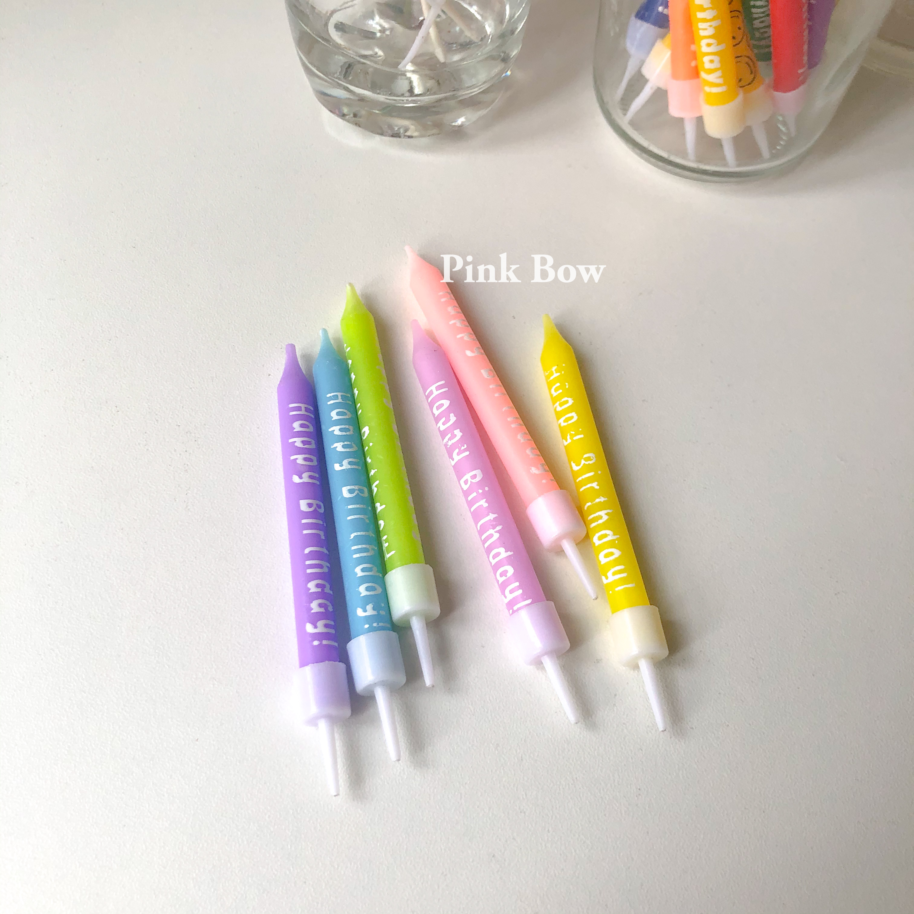 Nến sinh nhật màu PASTEL/ĐẬM in chữ HPBD set 6c