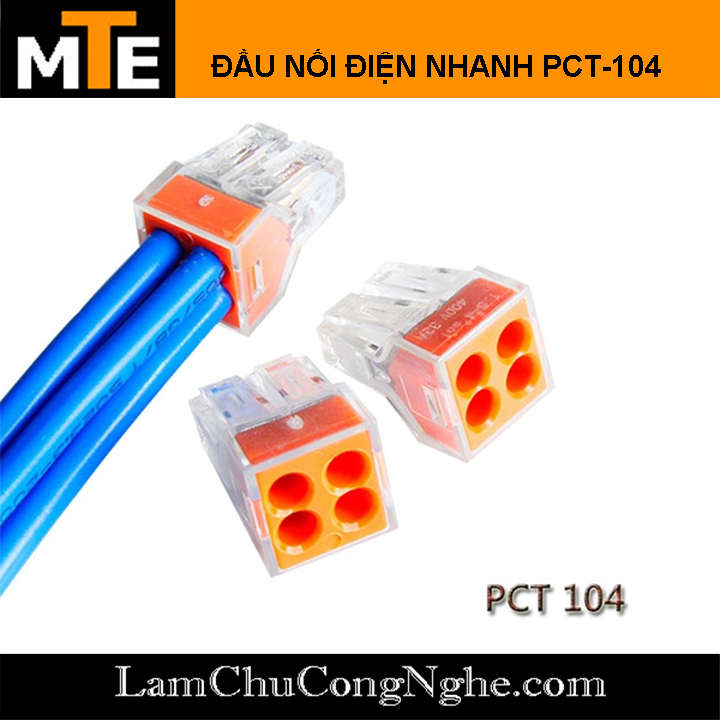 Đầu nối dây điện nhanh - combo 5 cút nối pct-102 , pct-104