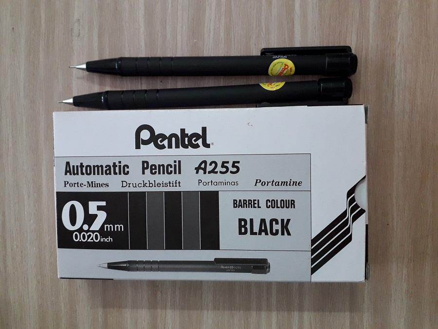 bộ 2 cây bút chì bấm pentel A255 + ruột chì + gôm