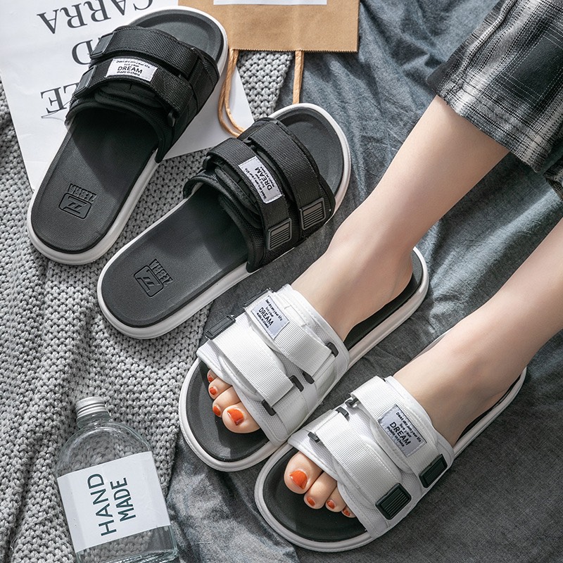 Dép quai ngang nam nữ unisex inviti Fashion quai dán 2 màu