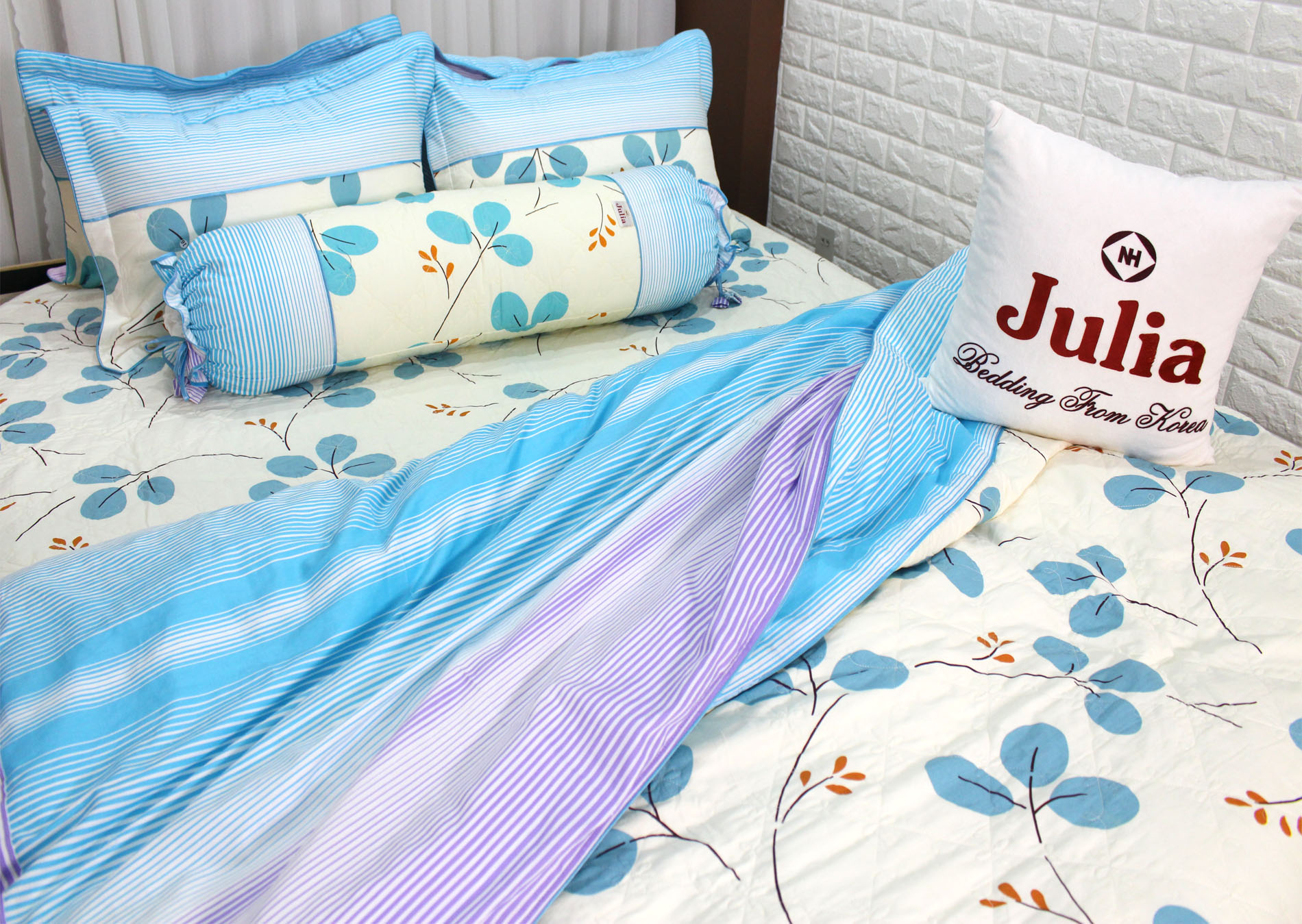 Bộ chăn ga gối 100% cotton Hàn Quốc Julia