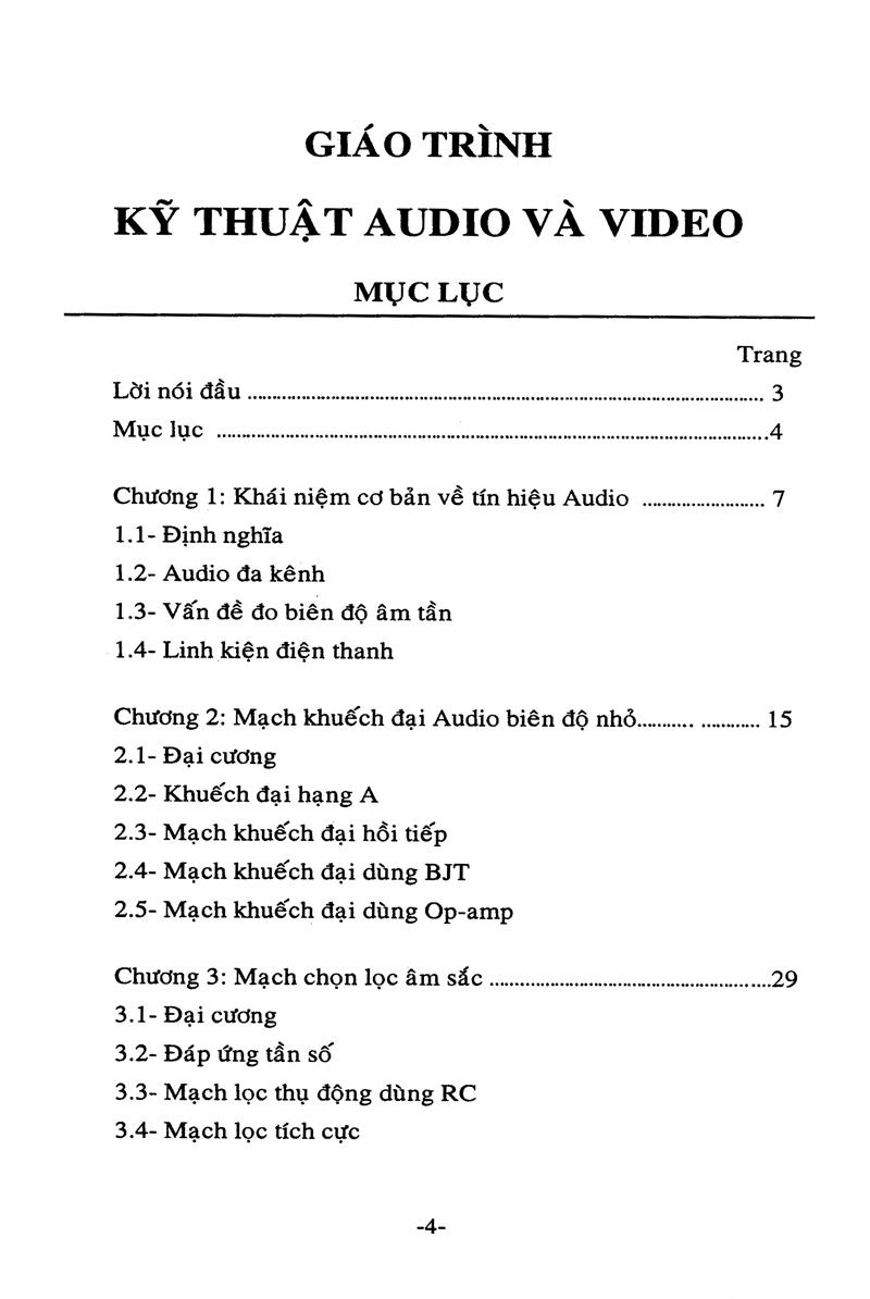[HCM]Giáo Trình Kỹ Thuật Audio Và Video