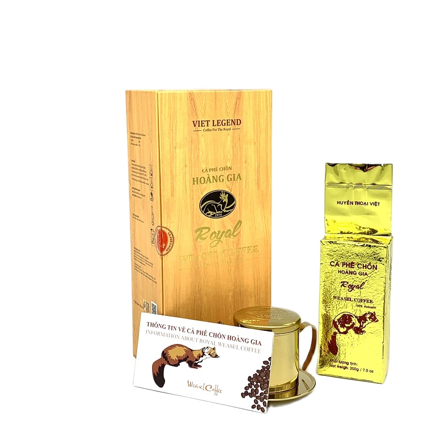 Cà phê Chồn cao cấp Hoàng Gia - Hộp 200gam - Cà phê Chồn Robusta