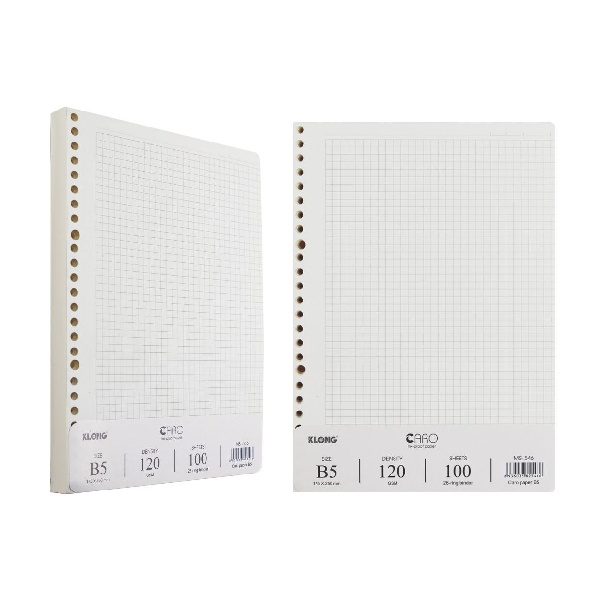 Sổ klong caro còng sắt 26 chấu b5 - 80 tờ ; ms: 550