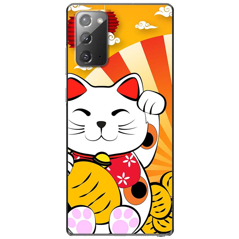 Ốp lưng dành cho Samsung Galaxy Note 10, Note 10 Plus, Note 10 Lite, Note 20, Note 20 Ultra mẫu Mèo thần tài hoàng kim