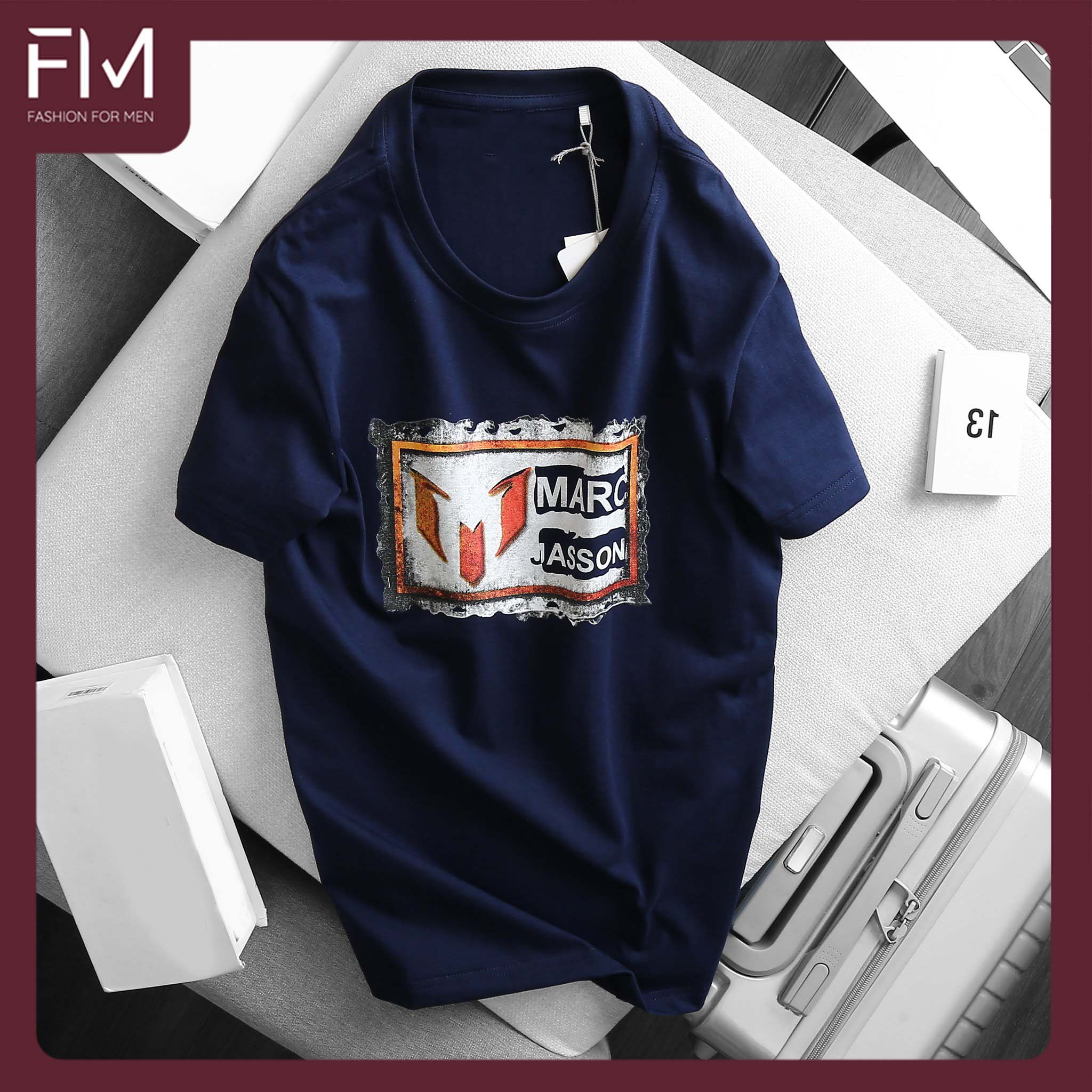 Áo thun nam ngắn tay cổ tròn in hình trước ngực cực chất - FORMEN SHOP - FMPS148