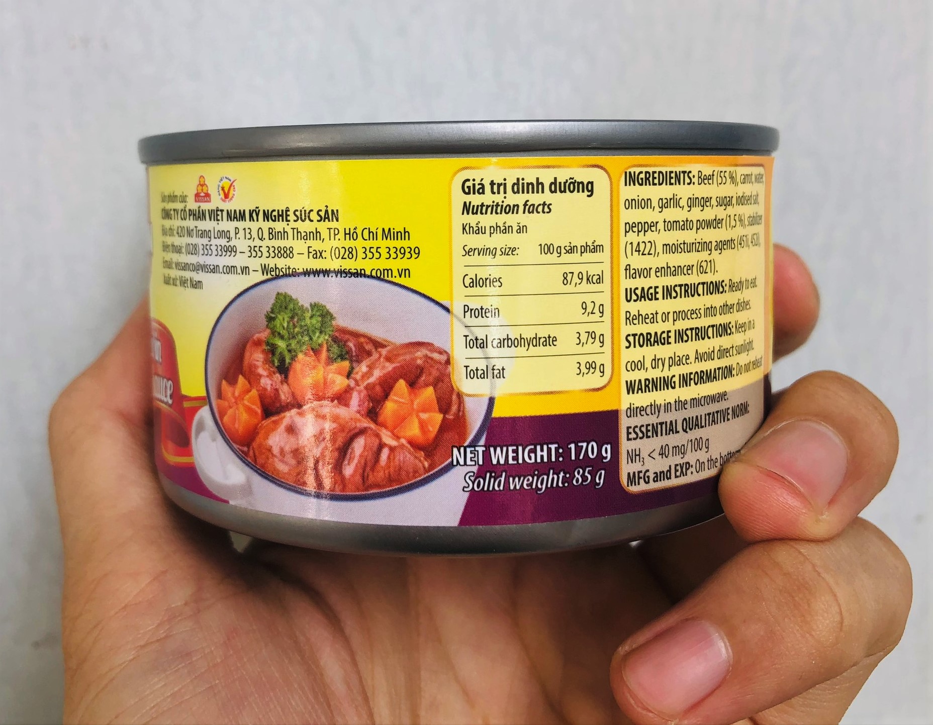 Bò Xốt Cà Vissan Hộp 170g