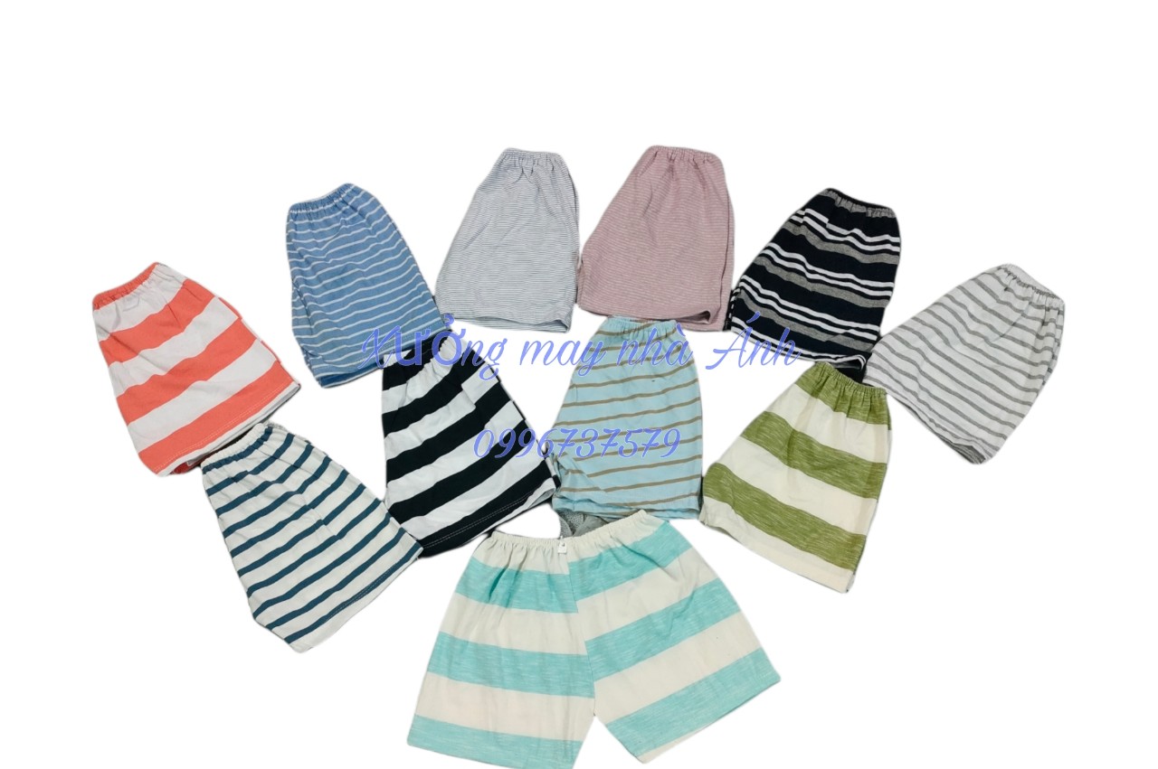 Set 10 quần đùi ngang kẻ cho bé
