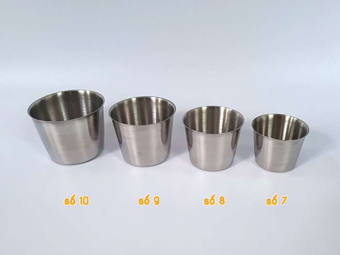 Combo set 5 ly làm đá inox 304 đủ size 7-8-9-10cm