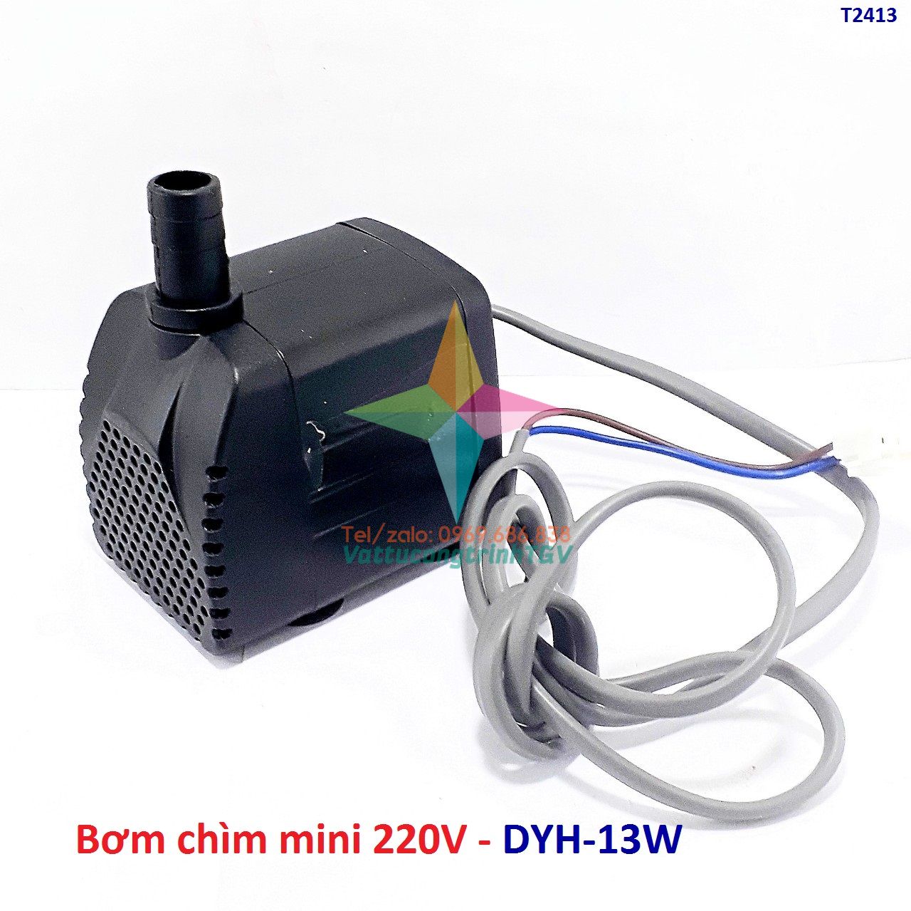 Bơm chìm mini 220V model DYH-13w loại hút ngang cho bể cá, quạt hơi nước