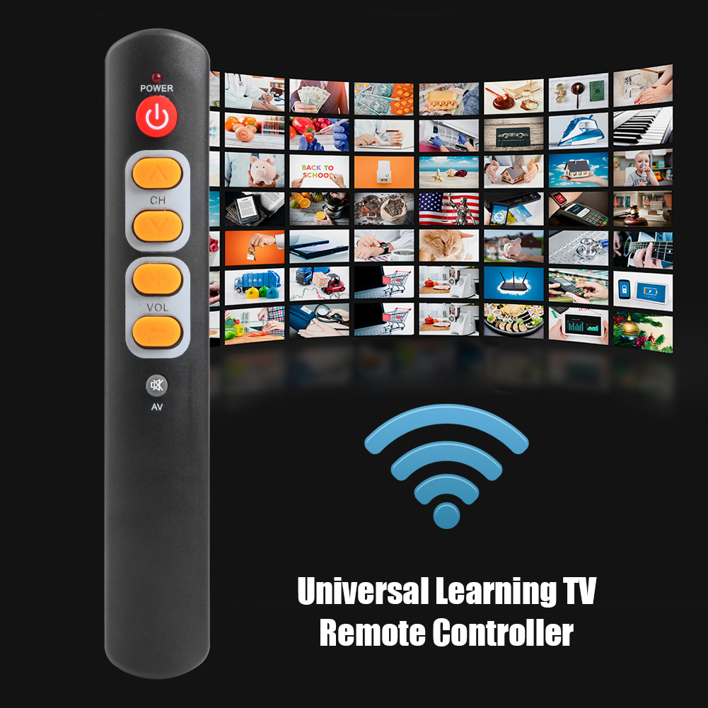 Bản Sao Điều Khiển Từ Xa Học Tập 6 Nút Màu Vàng Lớn Thông Dụng IR Từ Xa, Cho Phụ Kiện TV STB