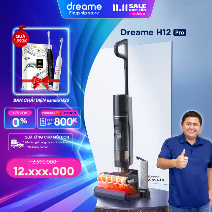 Máy hút bụi lau sàn tự động giặt sấy Dreame H12 Pro
