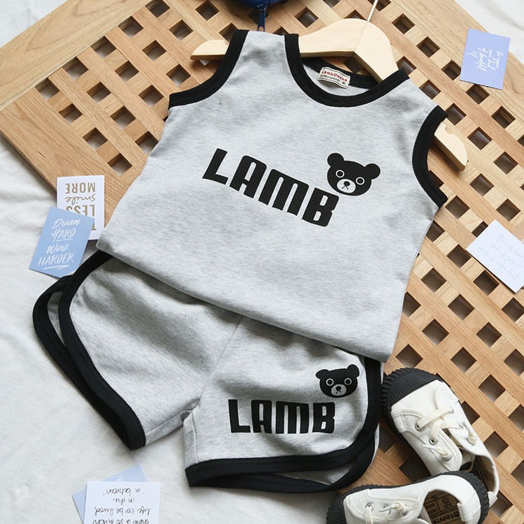 Bộ Ba Lỗ Cho Bé In Hình Gấu Cute SUMO CITY Bộ Ba Lỗ Chất Cotton 4c Cực Mát Cho Bé Từ 6-28kg