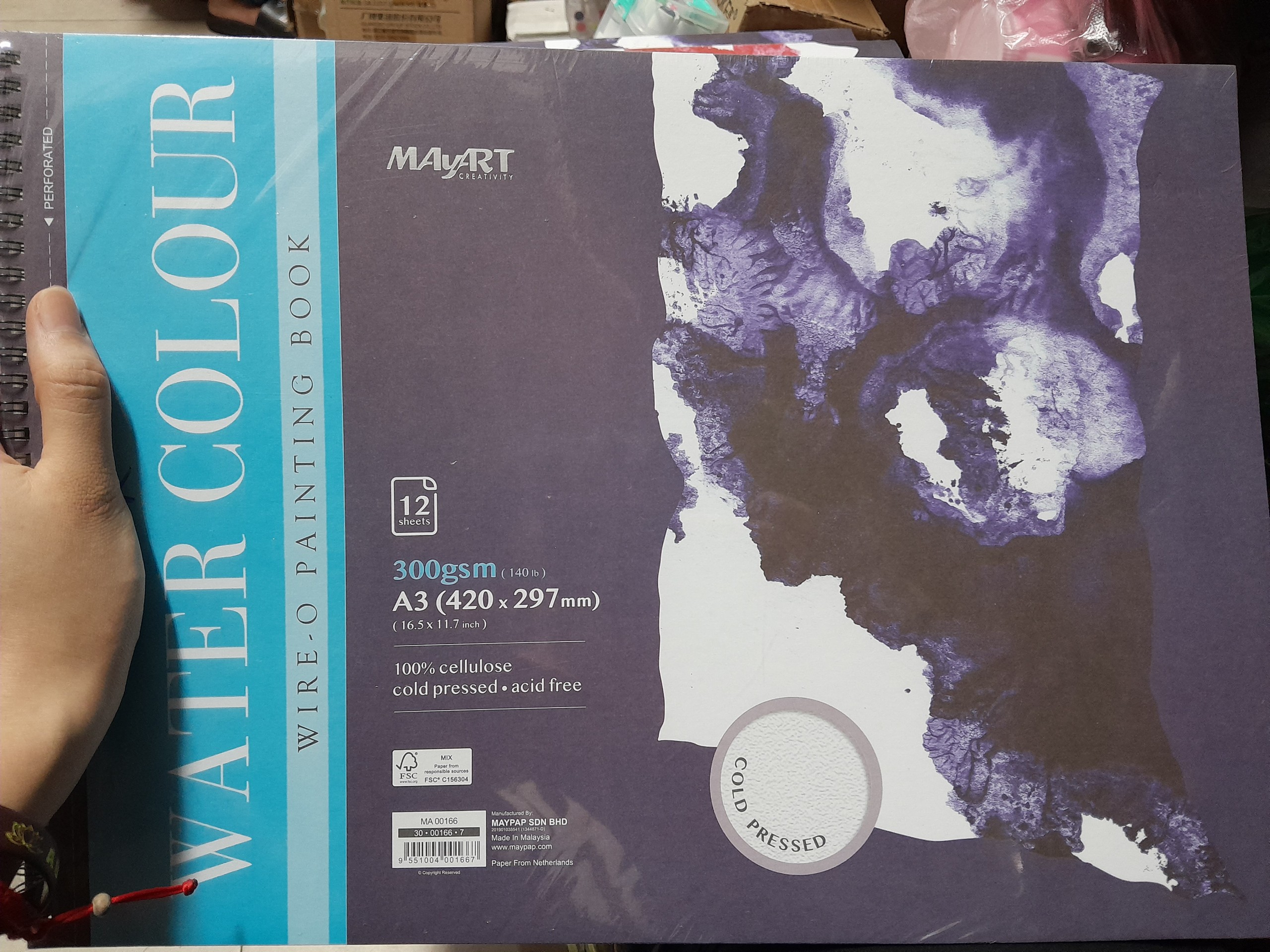 Sổ vẽ màu nước Maypad 100% cellulose 300gsm