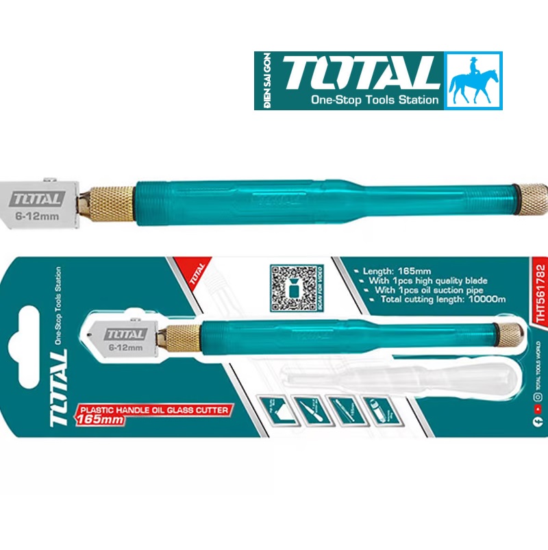 Dao Dụng Cụ Cắt Kiếng Bẻ Kiếng 6 Lưỡi 130mm Glass Cutter TOTAL THT561301