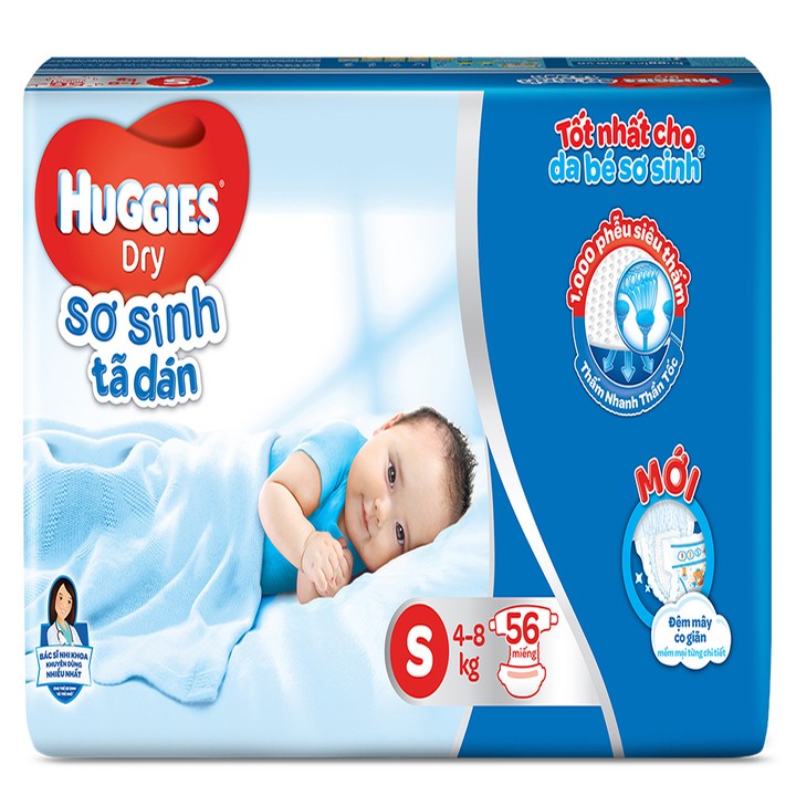 Tã dán sơ sinh Huggies S56