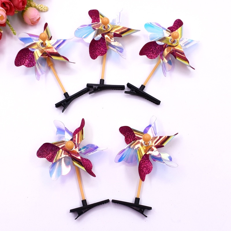 Kẹp tóc lò xo chong chóng lạ mắt size to 5-6cm