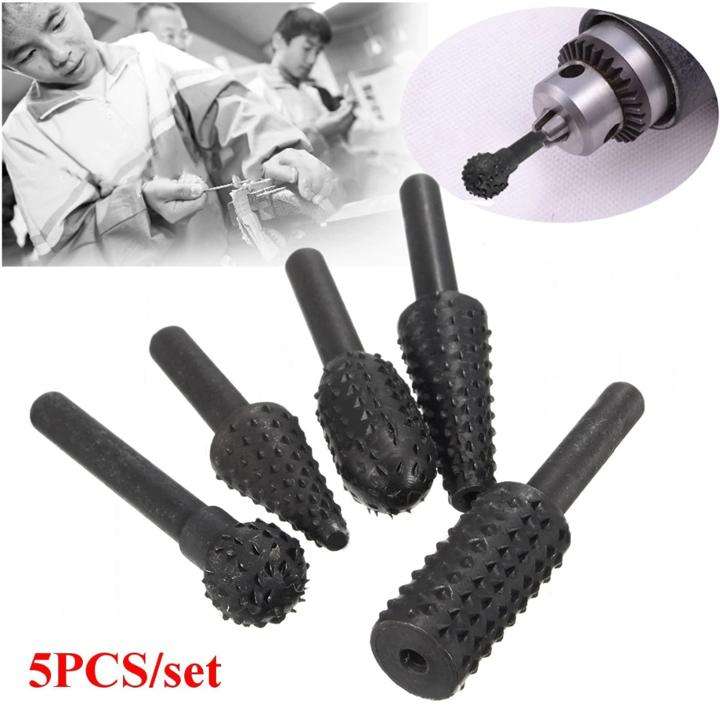 Bộ 5 đầu mũi phay mài khắc làm lũa gỗ đa năng - Mủi doa mài lũa mini cán 6mm