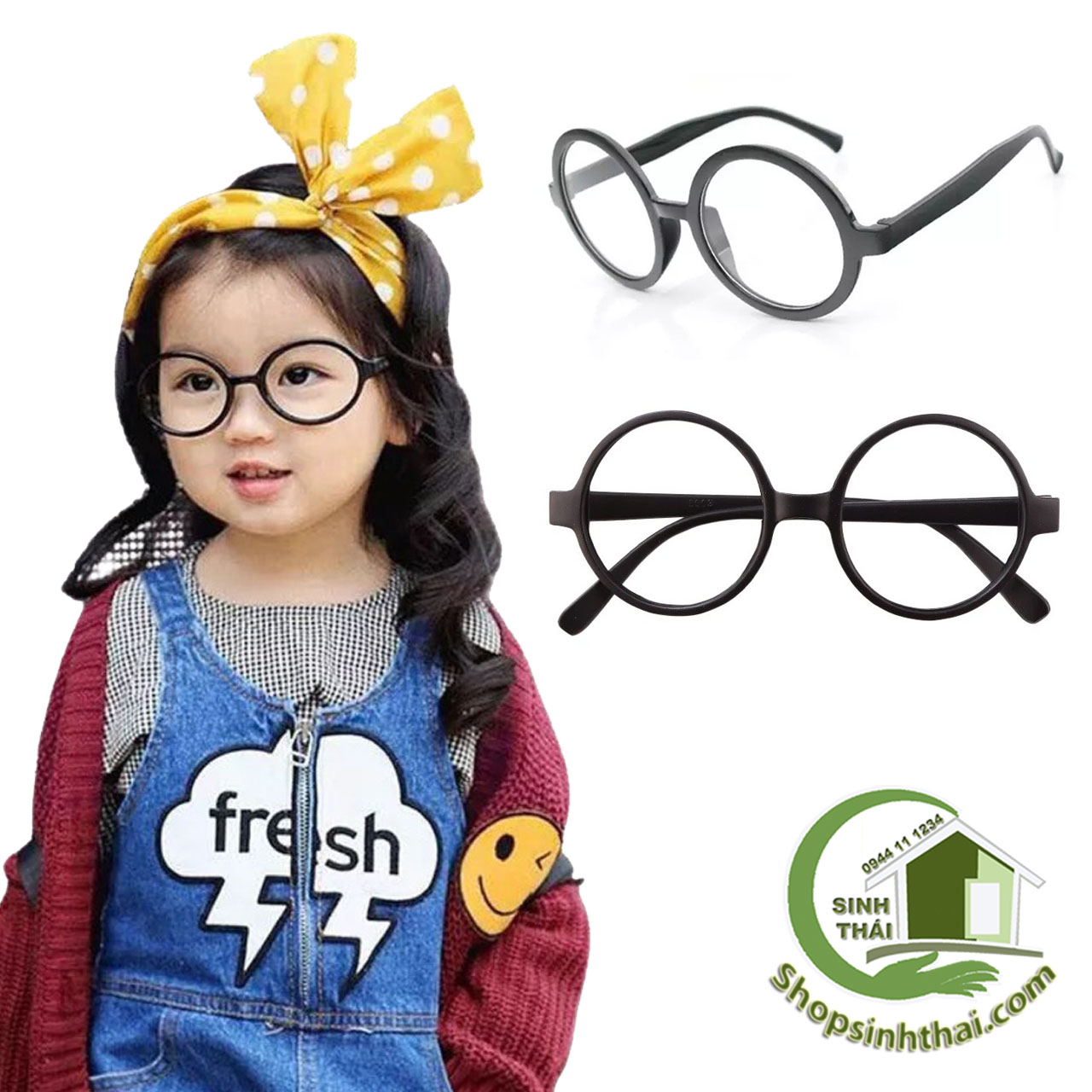 [HCM]Mắt kính trẻ em màu đen [ giá sỉ ] - tặng kèm túi đựng