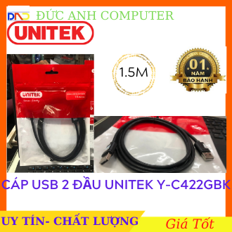 Cáp hai đầu đực usb 1m5 unitek y - c442 gbk unitek - cable usb link -cáp 2 đầu usb unitek- bảo hành 12 tháng - 1 đổi 1