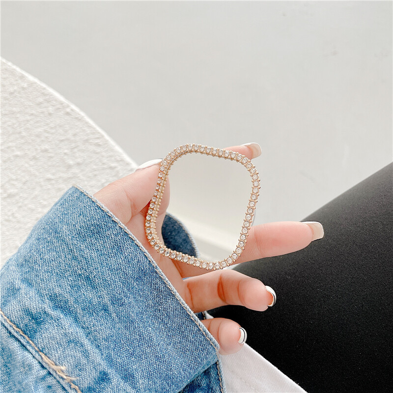 universal cute ins Diamond love mirror stand holder expanding phone bracket for iPhone Redmi Huawei Samsung